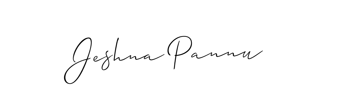 How to make Jeshna Pannu signature? Allison_Script is a professional autograph style. Create handwritten signature for Jeshna Pannu name. Jeshna Pannu signature style 2 images and pictures png