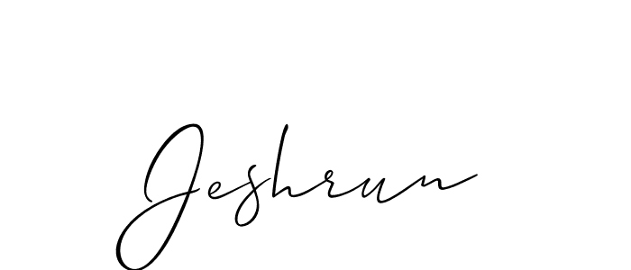 It looks lik you need a new signature style for name Jeshrun. Design unique handwritten (Allison_Script) signature with our free signature maker in just a few clicks. Jeshrun signature style 2 images and pictures png