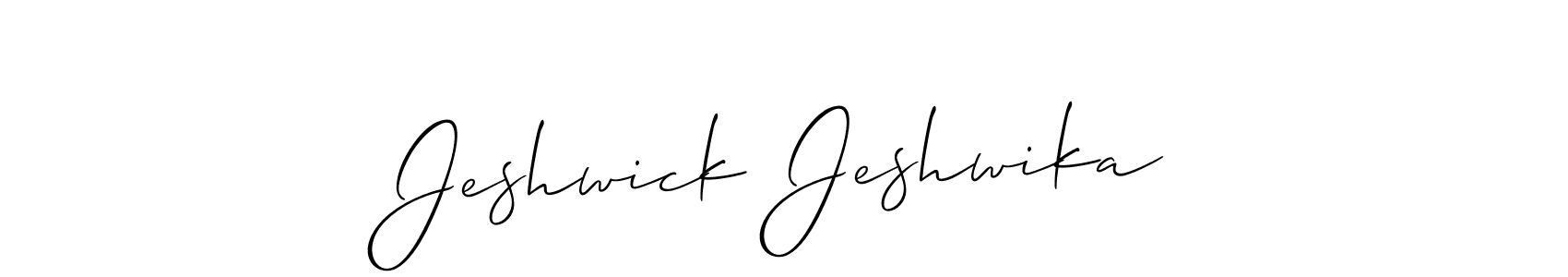 It looks lik you need a new signature style for name Jeshwick Jeshwika. Design unique handwritten (Allison_Script) signature with our free signature maker in just a few clicks. Jeshwick Jeshwika signature style 2 images and pictures png