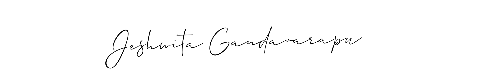 Design your own signature with our free online signature maker. With this signature software, you can create a handwritten (Allison_Script) signature for name Jeshwita Gandavarapu. Jeshwita Gandavarapu signature style 2 images and pictures png