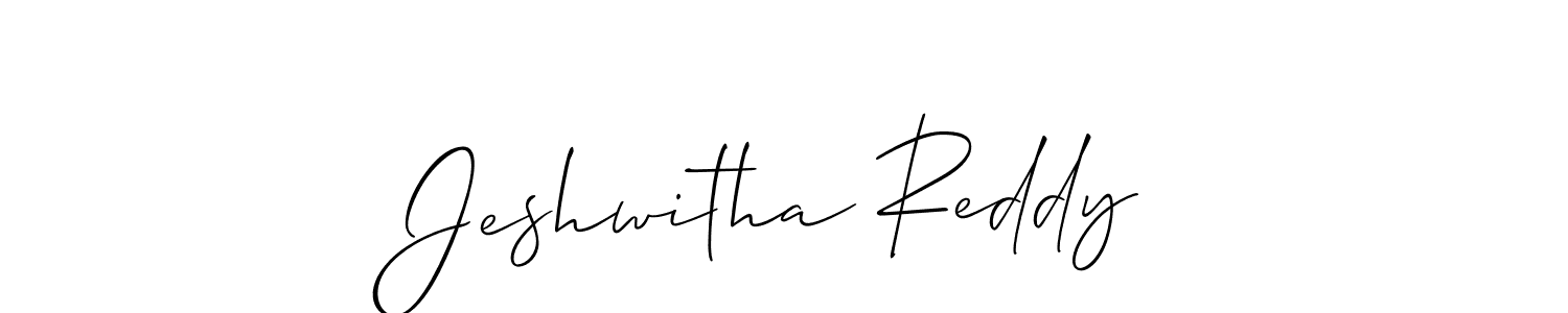 The best way (Allison_Script) to make a short signature is to pick only two or three words in your name. The name Jeshwitha Reddy include a total of six letters. For converting this name. Jeshwitha Reddy signature style 2 images and pictures png