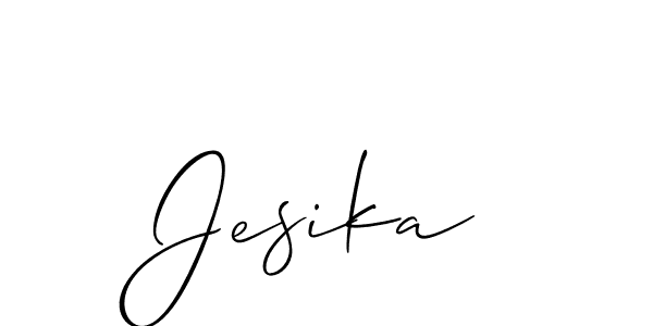 The best way (Allison_Script) to make a short signature is to pick only two or three words in your name. The name Jesika include a total of six letters. For converting this name. Jesika signature style 2 images and pictures png
