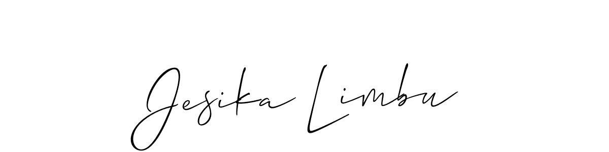 It looks lik you need a new signature style for name Jesika Limbu. Design unique handwritten (Allison_Script) signature with our free signature maker in just a few clicks. Jesika Limbu signature style 2 images and pictures png