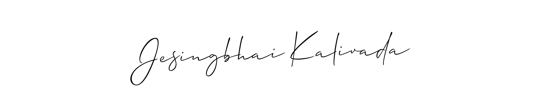 It looks lik you need a new signature style for name Jesingbhai Kalivada. Design unique handwritten (Allison_Script) signature with our free signature maker in just a few clicks. Jesingbhai Kalivada signature style 2 images and pictures png