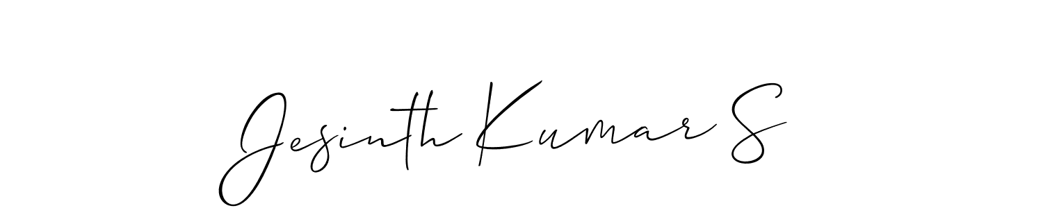 Create a beautiful signature design for name Jesinth Kumar S. With this signature (Allison_Script) fonts, you can make a handwritten signature for free. Jesinth Kumar S signature style 2 images and pictures png