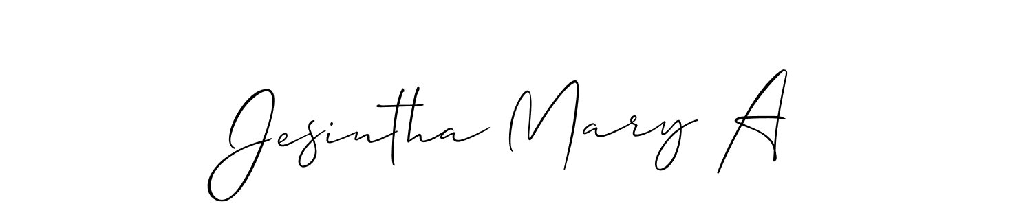 Make a beautiful signature design for name Jesintha Mary A. With this signature (Allison_Script) style, you can create a handwritten signature for free. Jesintha Mary A signature style 2 images and pictures png
