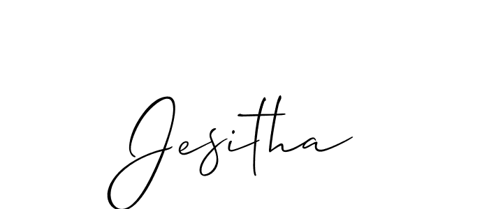 Jesitha stylish signature style. Best Handwritten Sign (Allison_Script) for my name. Handwritten Signature Collection Ideas for my name Jesitha. Jesitha signature style 2 images and pictures png