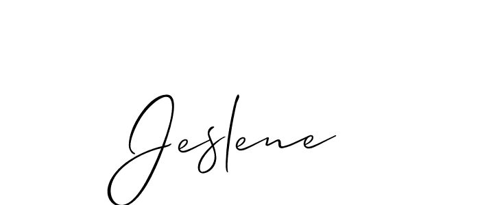 Also we have Jeslene name is the best signature style. Create professional handwritten signature collection using Allison_Script autograph style. Jeslene signature style 2 images and pictures png