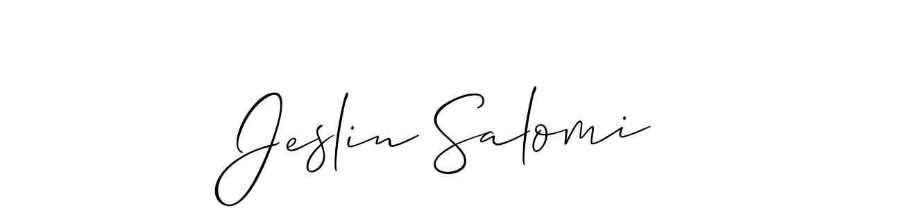 How to Draw Jeslin Salomi signature style? Allison_Script is a latest design signature styles for name Jeslin Salomi. Jeslin Salomi signature style 2 images and pictures png