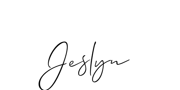 Use a signature maker to create a handwritten signature online. With this signature software, you can design (Allison_Script) your own signature for name Jeslyn. Jeslyn signature style 2 images and pictures png