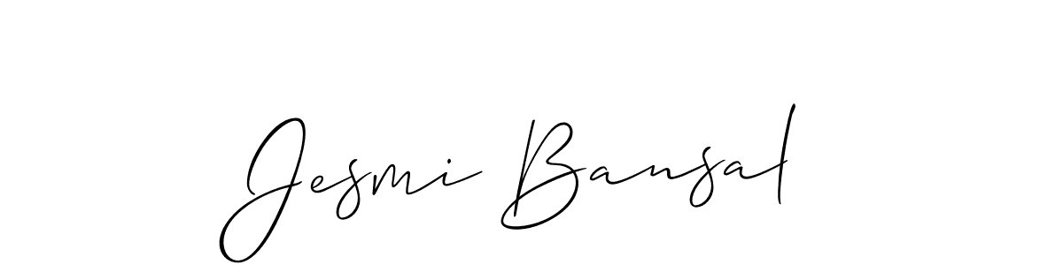 Allison_Script is a professional signature style that is perfect for those who want to add a touch of class to their signature. It is also a great choice for those who want to make their signature more unique. Get Jesmi Bansal name to fancy signature for free. Jesmi Bansal signature style 2 images and pictures png