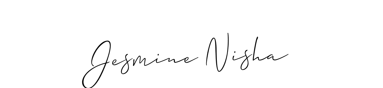 How to make Jesmine Nisha name signature. Use Allison_Script style for creating short signs online. This is the latest handwritten sign. Jesmine Nisha signature style 2 images and pictures png
