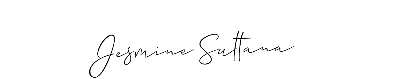 Make a beautiful signature design for name Jesmine Sultana. With this signature (Allison_Script) style, you can create a handwritten signature for free. Jesmine Sultana signature style 2 images and pictures png