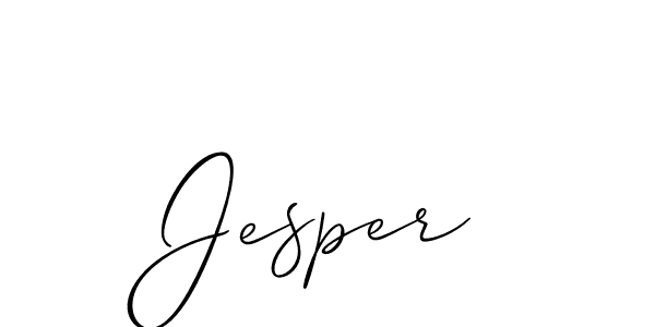 Use a signature maker to create a handwritten signature online. With this signature software, you can design (Allison_Script) your own signature for name Jesper. Jesper signature style 2 images and pictures png