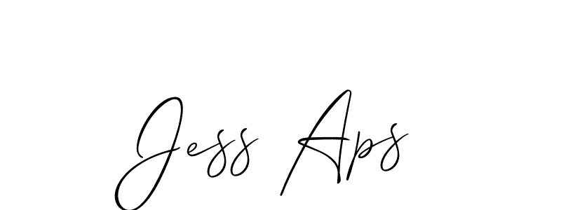 The best way (Allison_Script) to make a short signature is to pick only two or three words in your name. The name Jess Aps include a total of six letters. For converting this name. Jess Aps signature style 2 images and pictures png