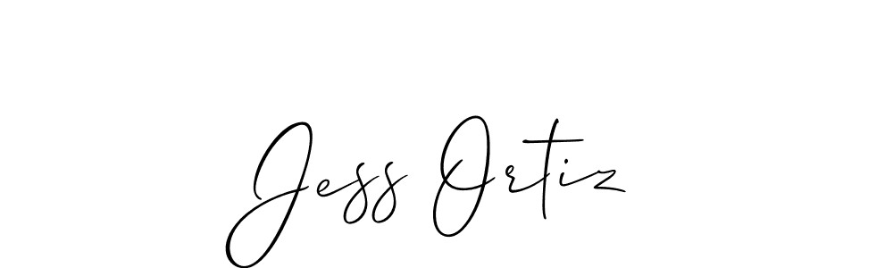 Jess Ortiz stylish signature style. Best Handwritten Sign (Allison_Script) for my name. Handwritten Signature Collection Ideas for my name Jess Ortiz. Jess Ortiz signature style 2 images and pictures png