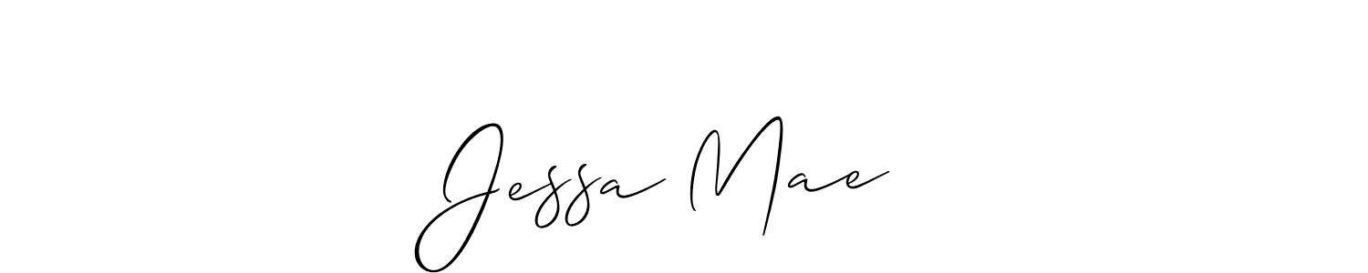 The best way (Allison_Script) to make a short signature is to pick only two or three words in your name. The name Jessa Mae❤️ include a total of six letters. For converting this name. Jessa Mae❤️ signature style 2 images and pictures png