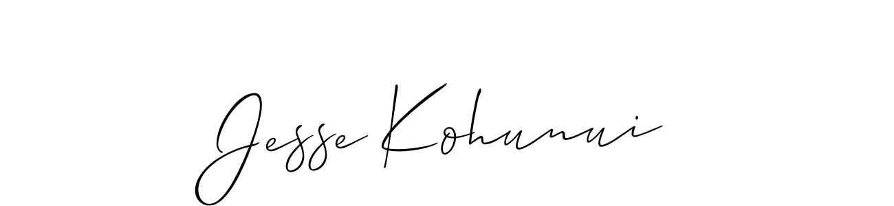 The best way (Allison_Script) to make a short signature is to pick only two or three words in your name. The name Jesse Kohunui include a total of six letters. For converting this name. Jesse Kohunui signature style 2 images and pictures png