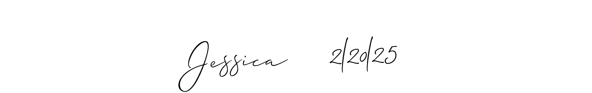 Make a beautiful signature design for name Jessica     2l20l25. With this signature (Allison_Script) style, you can create a handwritten signature for free. Jessica     2l20l25 signature style 2 images and pictures png