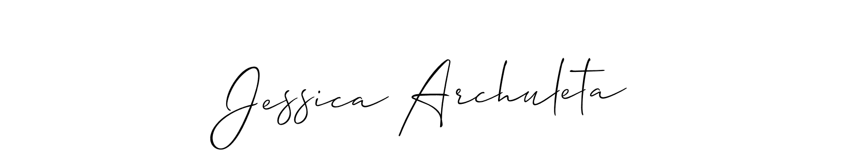 How to make Jessica Archuleta name signature. Use Allison_Script style for creating short signs online. This is the latest handwritten sign. Jessica Archuleta signature style 2 images and pictures png