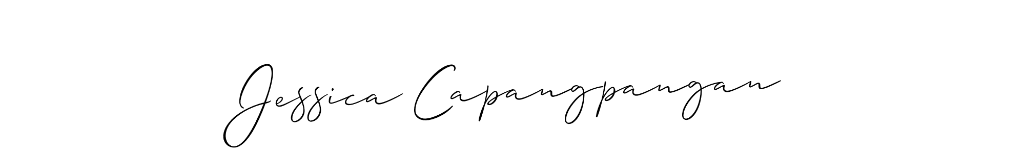 How to make Jessica Capangpangan name signature. Use Allison_Script style for creating short signs online. This is the latest handwritten sign. Jessica Capangpangan signature style 2 images and pictures png