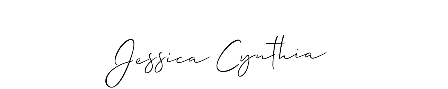 Make a beautiful signature design for name Jessica Cynthia. With this signature (Allison_Script) style, you can create a handwritten signature for free. Jessica Cynthia signature style 2 images and pictures png