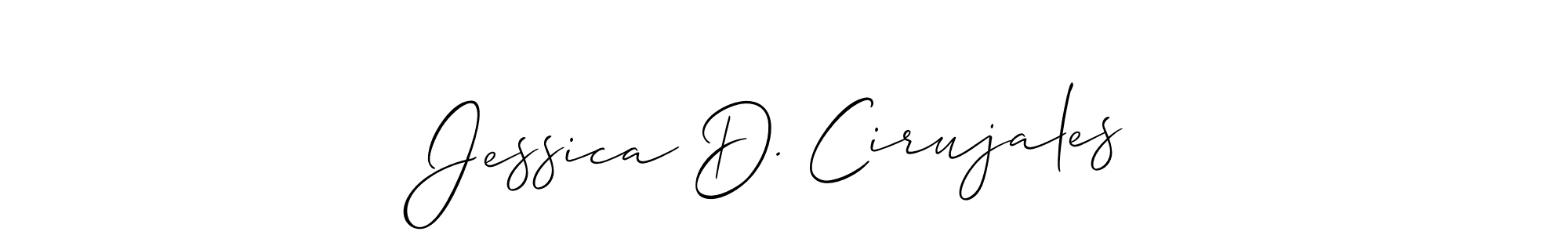 Similarly Allison_Script is the best handwritten signature design. Signature creator online .You can use it as an online autograph creator for name Jessica D. Cirujales. Jessica D. Cirujales signature style 2 images and pictures png