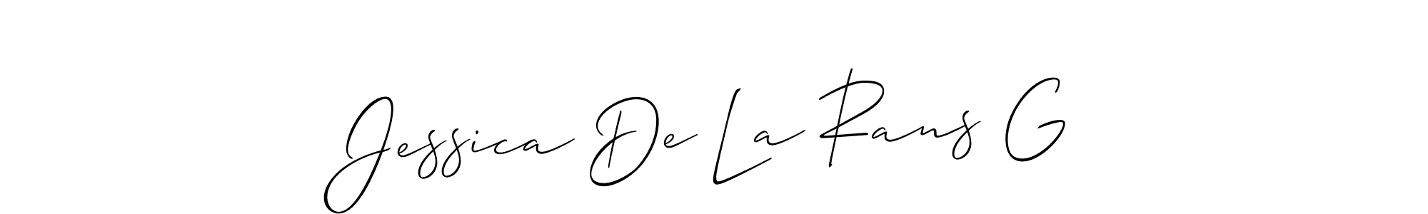 How to make Jessica De La Rans G name signature. Use Allison_Script style for creating short signs online. This is the latest handwritten sign. Jessica De La Rans G signature style 2 images and pictures png