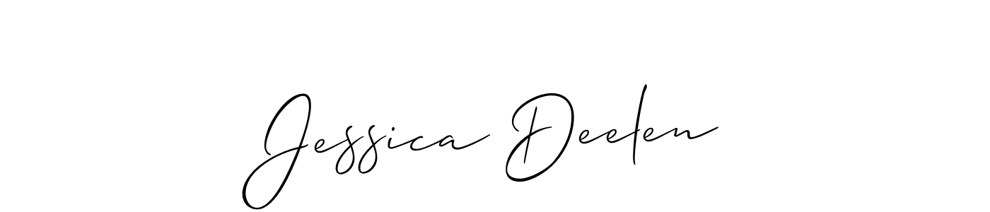 Also You can easily find your signature by using the search form. We will create Jessica Deelen name handwritten signature images for you free of cost using Allison_Script sign style. Jessica Deelen signature style 2 images and pictures png