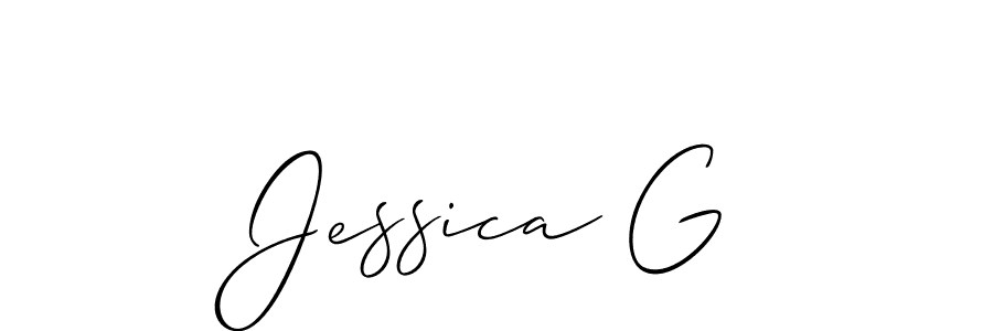 How to make Jessica G name signature. Use Allison_Script style for creating short signs online. This is the latest handwritten sign. Jessica G signature style 2 images and pictures png