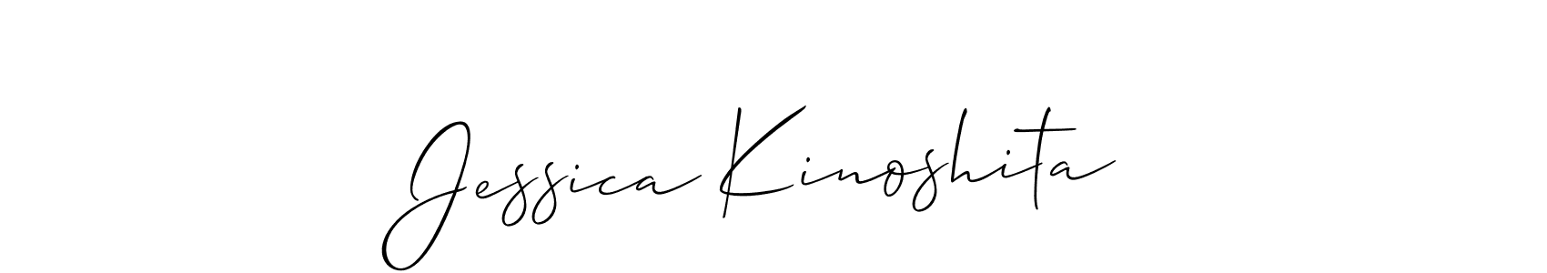 How to make Jessica Kinoshita name signature. Use Allison_Script style for creating short signs online. This is the latest handwritten sign. Jessica Kinoshita signature style 2 images and pictures png
