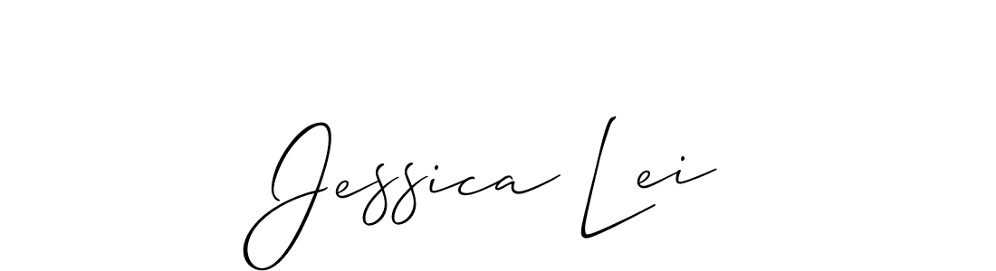 Allison_Script is a professional signature style that is perfect for those who want to add a touch of class to their signature. It is also a great choice for those who want to make their signature more unique. Get Jessica Lei name to fancy signature for free. Jessica Lei signature style 2 images and pictures png