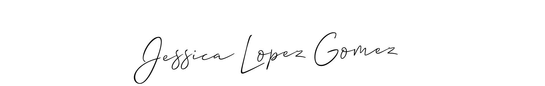 Also You can easily find your signature by using the search form. We will create Jessica Lopez Gomez name handwritten signature images for you free of cost using Allison_Script sign style. Jessica Lopez Gomez signature style 2 images and pictures png