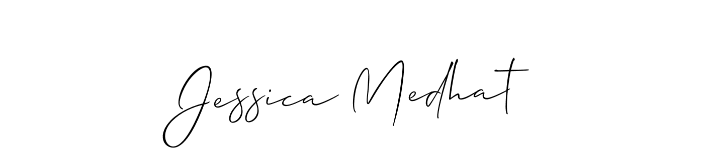 Make a beautiful signature design for name Jessica Medhat. With this signature (Allison_Script) style, you can create a handwritten signature for free. Jessica Medhat signature style 2 images and pictures png