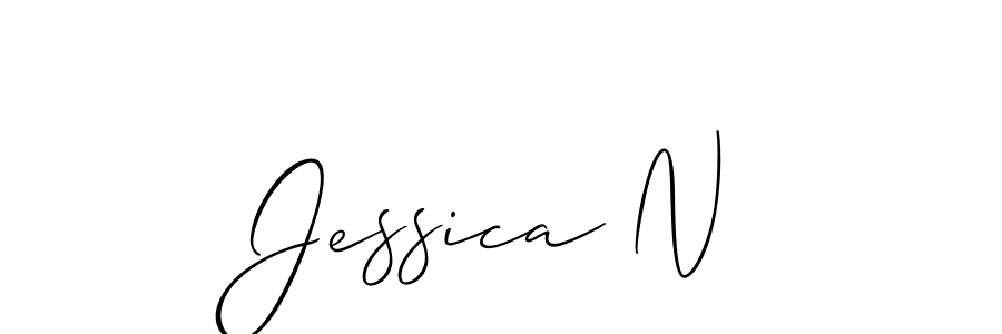 How to make Jessica N name signature. Use Allison_Script style for creating short signs online. This is the latest handwritten sign. Jessica N signature style 2 images and pictures png
