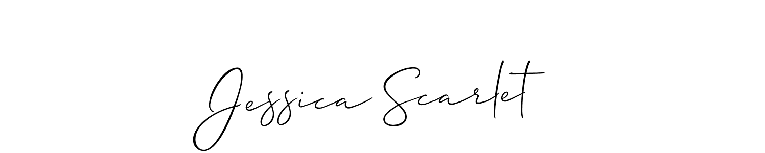 How to make Jessica Scarlet name signature. Use Allison_Script style for creating short signs online. This is the latest handwritten sign. Jessica Scarlet signature style 2 images and pictures png