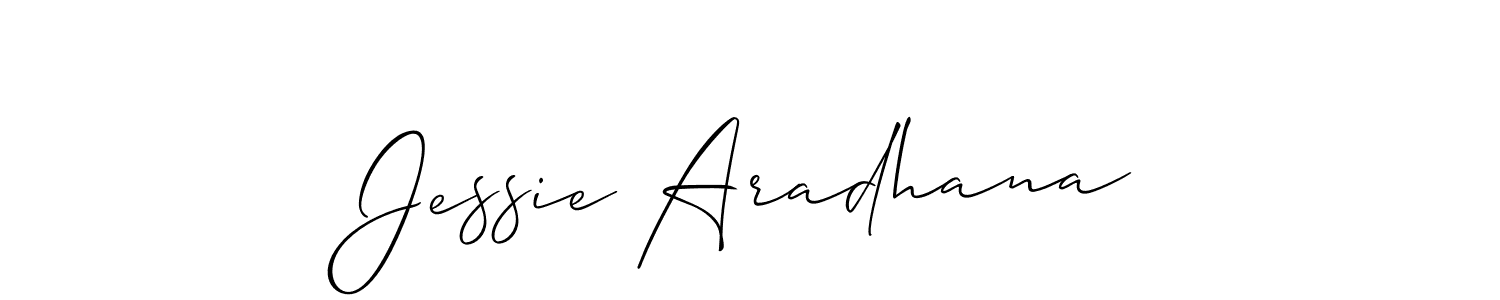 if you are searching for the best signature style for your name Jessie Aradhana. so please give up your signature search. here we have designed multiple signature styles  using Allison_Script. Jessie Aradhana signature style 2 images and pictures png