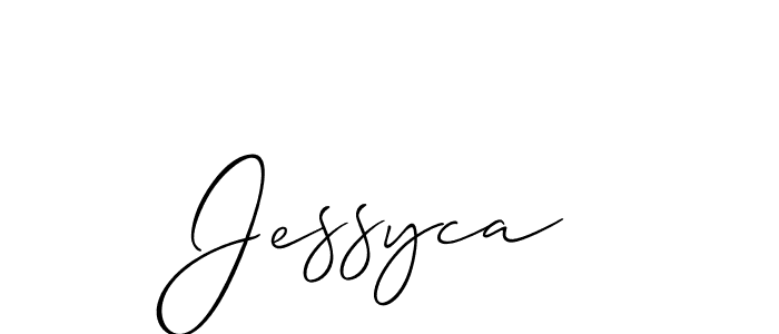 Allison_Script is a professional signature style that is perfect for those who want to add a touch of class to their signature. It is also a great choice for those who want to make their signature more unique. Get Jessyca name to fancy signature for free. Jessyca signature style 2 images and pictures png