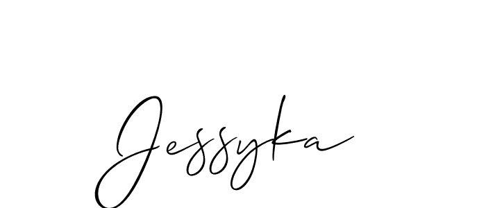 The best way (Allison_Script) to make a short signature is to pick only two or three words in your name. The name Jessyka include a total of six letters. For converting this name. Jessyka signature style 2 images and pictures png