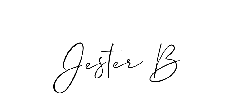 It looks lik you need a new signature style for name Jester B. Design unique handwritten (Allison_Script) signature with our free signature maker in just a few clicks. Jester B signature style 2 images and pictures png