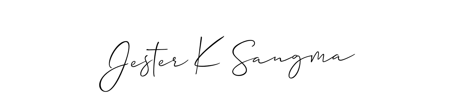 See photos of Jester K Sangma official signature by Spectra . Check more albums & portfolios. Read reviews & check more about Allison_Script font. Jester K Sangma signature style 2 images and pictures png