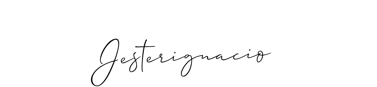 Design your own signature with our free online signature maker. With this signature software, you can create a handwritten (Allison_Script) signature for name Jesterignacio. Jesterignacio signature style 2 images and pictures png