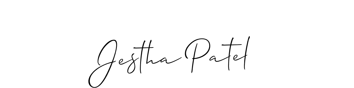 How to Draw Jestha Patel signature style? Allison_Script is a latest design signature styles for name Jestha Patel. Jestha Patel signature style 2 images and pictures png