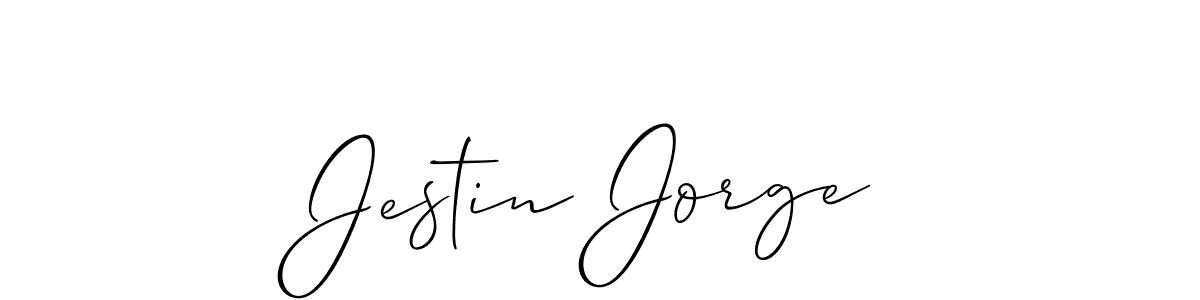 How to make Jestin Jorge signature? Allison_Script is a professional autograph style. Create handwritten signature for Jestin Jorge name. Jestin Jorge signature style 2 images and pictures png