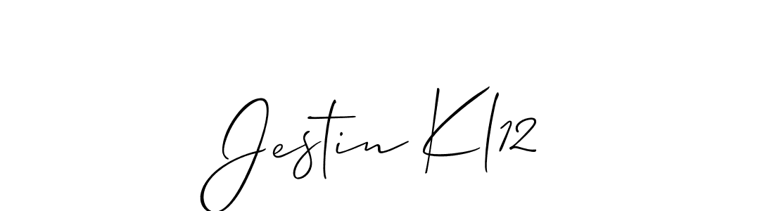 The best way (Allison_Script) to make a short signature is to pick only two or three words in your name. The name Jestin Kl12 include a total of six letters. For converting this name. Jestin Kl12 signature style 2 images and pictures png