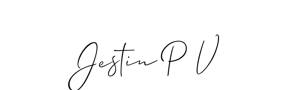 Check out images of Autograph of Jestin P V name. Actor Jestin P V Signature Style. Allison_Script is a professional sign style online. Jestin P V signature style 2 images and pictures png