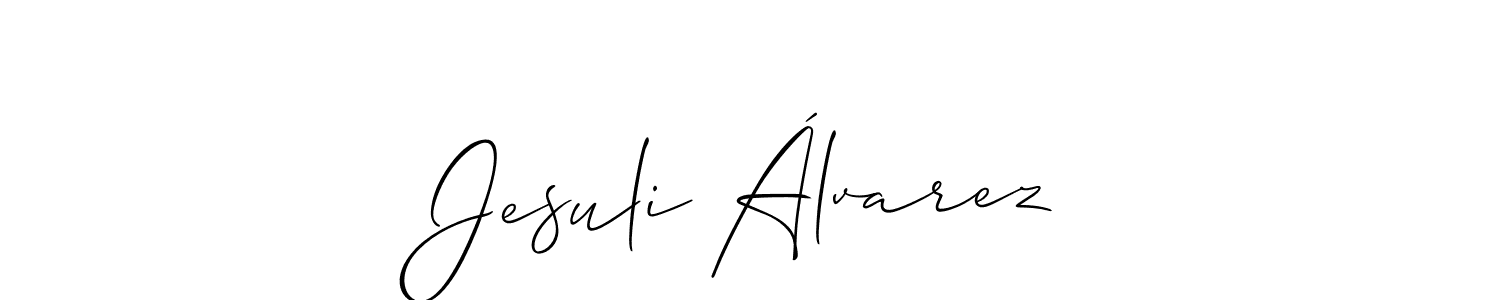 How to make Jesuli Álvarez name signature. Use Allison_Script style for creating short signs online. This is the latest handwritten sign. Jesuli Álvarez signature style 2 images and pictures png