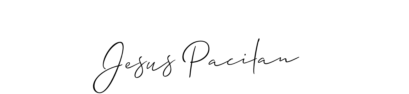 Make a beautiful signature design for name Jesus Pacilan. With this signature (Allison_Script) style, you can create a handwritten signature for free. Jesus Pacilan signature style 2 images and pictures png