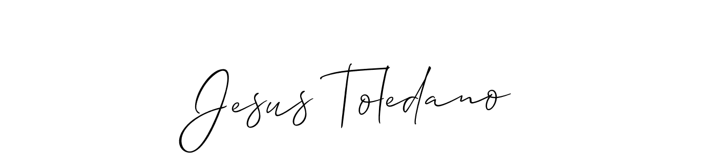 Allison_Script is a professional signature style that is perfect for those who want to add a touch of class to their signature. It is also a great choice for those who want to make their signature more unique. Get Jesus Toledano name to fancy signature for free. Jesus Toledano signature style 2 images and pictures png