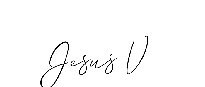 Allison_Script is a professional signature style that is perfect for those who want to add a touch of class to their signature. It is also a great choice for those who want to make their signature more unique. Get Jesus V name to fancy signature for free. Jesus V signature style 2 images and pictures png